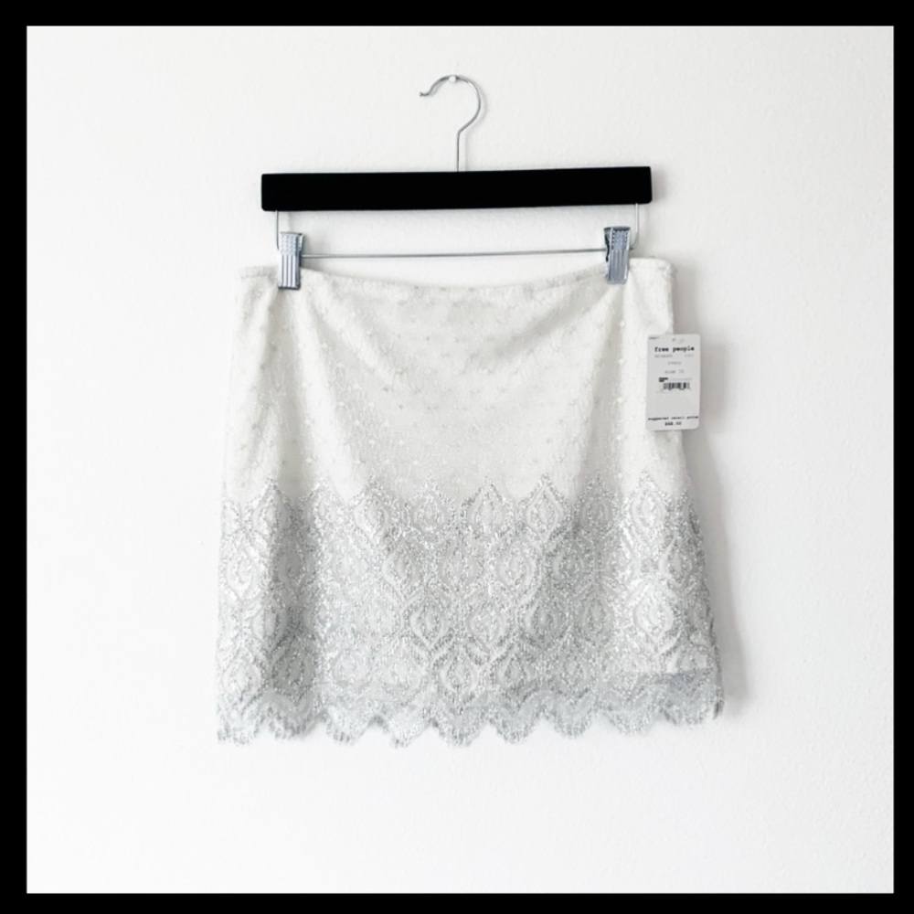 Free People Mini Lurex Skirt NWT